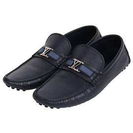 Louis Vuitton Mocassini in pelle blu navy da uomo Blu