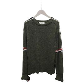 Thom Browne Armband en mohair kaki avec tricot rond caché Marron