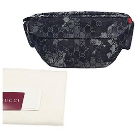 Gucci Große Denim-Gürteltasche Schwarz