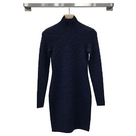 Fendi Mini abito con collo alto e ricamo del logo XS Argento
