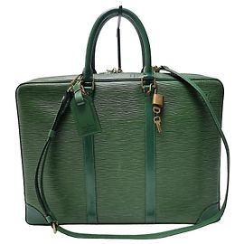 Louis Vuitton Mallette Epi Document Vert Unisexe (Mallette de Qualité Supérieure, Set Complet Article Rare) Vert