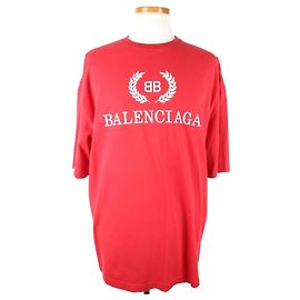Balenciaga Laurel Logo Kurzarm-T-Shirt Rot Rot