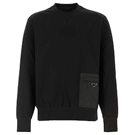 Prada Sweatshirt aus technischem Gewebe Schwarz