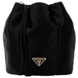 Prada Mini borsa a secchiello in raso Nero