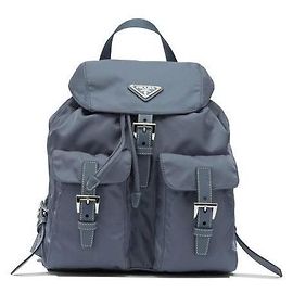 Prada Triangle Logo Re-Nylon Small Backpack Blue