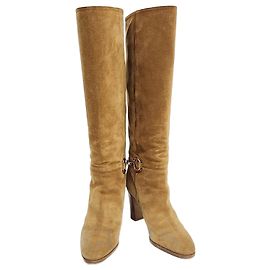 Céline Celine Suede Long Boots Brown