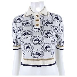 Polo Gucci en maille à manches courtes Blanc