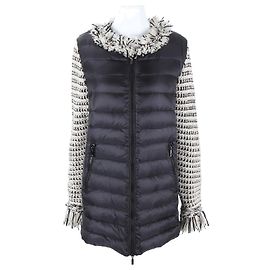 Moncler Knit Color Block Padded Jacket Black