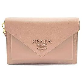 Prada Mini bolsa transversal Saffiano Envelope Laranja
