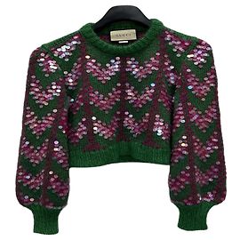 Gucci Maille à sequins chevrons Noir