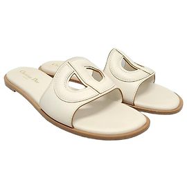 Dior Mule De Club in pelle di vitello bianca Bianco