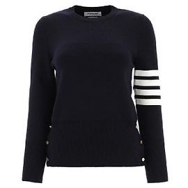 Thom Browne Klassik Strick Milano Stitch Navy Schwarz