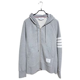 Thom Browne Hoodie Zip-Up Grey Brown