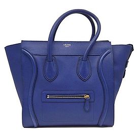 Céline Mini Sac Bagage Bleu