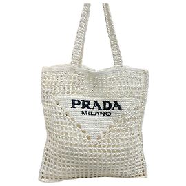 Prada Borsa a tracolla in rafia Nero