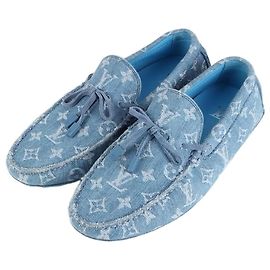 Louis Vuitton Mocasines de conducción en denim para hombre Azul