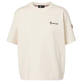 Moncler Baumwoll-T-Shirt mit Logo Weiß Weiß
