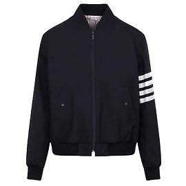 Thom Browne Plain Weave Knit Blouson Blue
