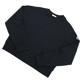 Moncler Moletom de algodão com logotipo tonal Preto