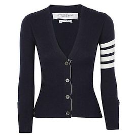 Thom Browne Cardigã de cashmere clássico com decote em V Azul