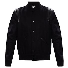 Saint Laurent Wool Varsity Jacket stamp: Black