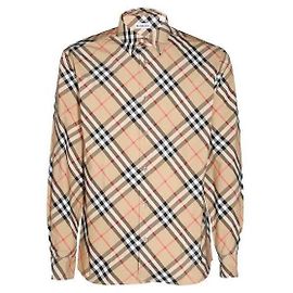 Burberry Camisa de cuadros de algodón Naranja