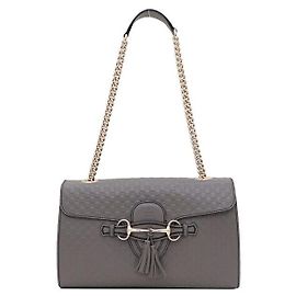 Gucci Bolsa de Ombro GG Logo Shima Emily Gold Chain Marrom