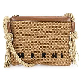 Marni Borsa a tracolla Marcel in rafia (Marrone) Marrone