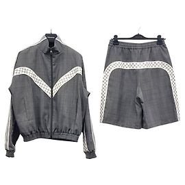 Louis Vuitton Ensemble short et blouson ajusté Damier Marron
