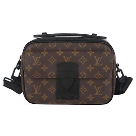 Louis Vuitton Monogram Lock Messenger Crossbody Bag Black
