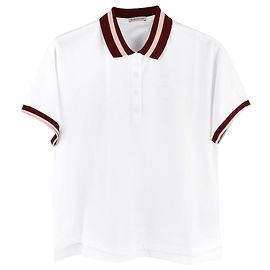Moncler Kurzarm-Polo für Damen mit besticktem Logo und Color-Blocking (Weiß) Mehrfarben