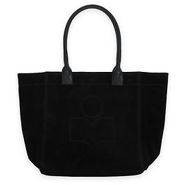 Isabel Marant Sac cabas Yankee Small en daim avec logo (Noir intégral) Noir