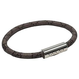 Gucci Bracciale GG Supreme con logo Argento