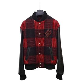 Louis Vuitton Giacca Bomber Varsity Damier Nero e Rosso Rosso