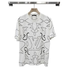 Louis Vuitton Besticktes Baumwoll-T-Shirt XXL Silber