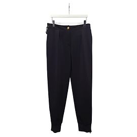 Louis Vuitton Calça Jogger Preta com Zíper Dourado Lateral Preto