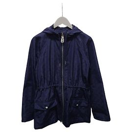 Louis Vuitton Navy Monogram Taffeta Hooded Parka Blue