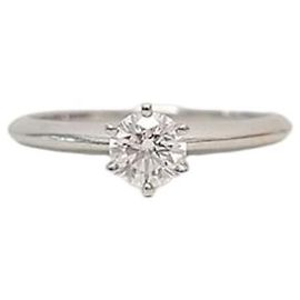 Tiffany & Co Platinum Tiffany Setting Diamond Ring Golden