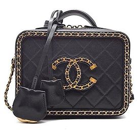 Chanel Borsa a tracolla Cosmetic Around con catena Nero