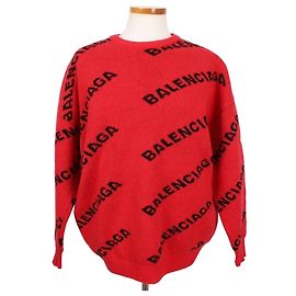 Balenciaga Multi-Logo Knit Red