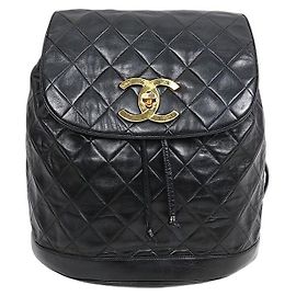 Chanel Mochila acolchoada preta Preto