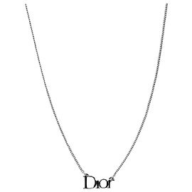 Dior Collar horizontal plateado Plata