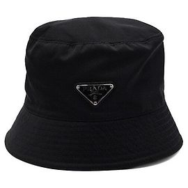 Prada Rinylon Bucket Hat mit Dreiecks-Logo für Herren Schwarz