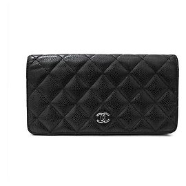 Chanel Caviar Long Wallet Black
