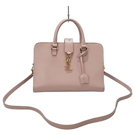 Saint Laurent Bolsa Tote Cabas de Vitela Small Vermelho