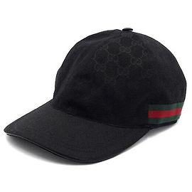 Gucci Boné de baseball em lona GG preto para mulher Preto