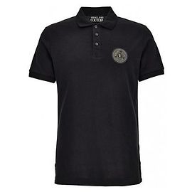 Versace Besticktes Poloshirt mit Emblem Schwarz