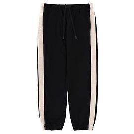 Versace Logo Embossed Side Band Sweatpants Black
