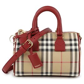 Burberry Mini Check Bowling Bag Brown