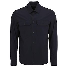 Moncler Hemd mit Lederlogo-Patch Blau